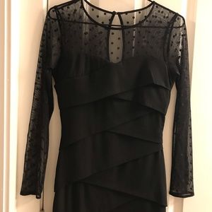 WHBM Black Dress w/ Sheer Top (4P)